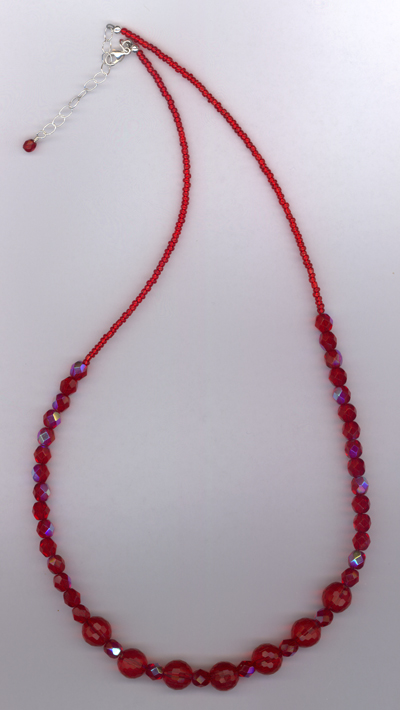 Red Crystal Graduated Sparkle Necklace