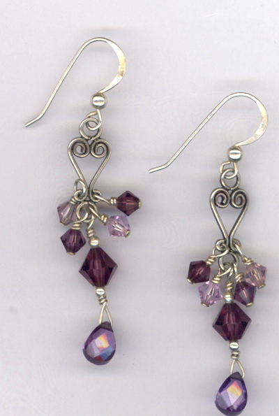 Purple  Splendor ~ Swarovski Crystal Chandelier Earrings