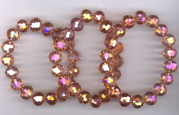 Rainbow Pink Triple Stretch Crystal Bracelets
