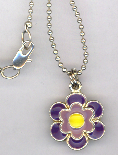 Don't Eat The Daisies ~ Purple Flower Charm Necklace