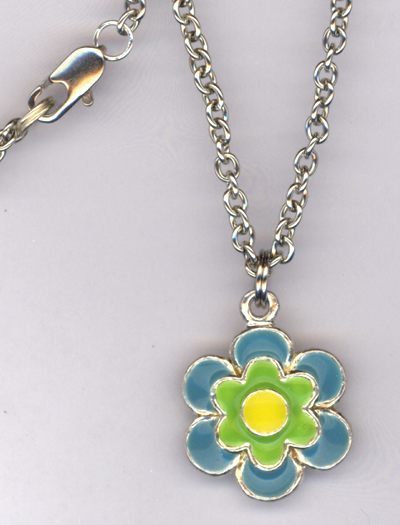 Don't Eat The Daisies ~ Blue/green/Yellow Charm Necklace