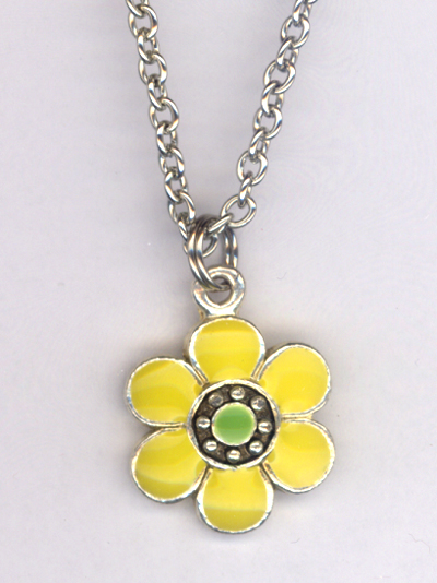 Don't Eat The Daisies ~ Yellow/Green Charm Necklace