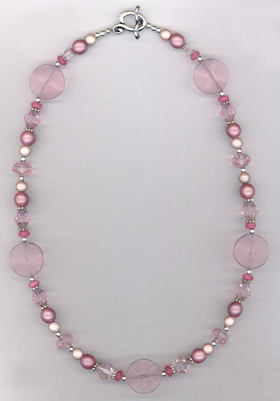 Pastel Pretty Pink ~ Crystal Beaded Necklace