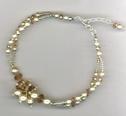 Vintage With A Twist Pink! ~ Swarovski Pearl Crystal Bracelet