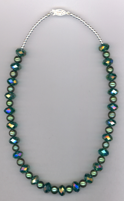 Emerald City ~ Crystal Pearl Necklace