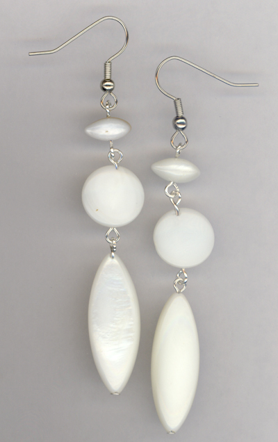 White Triple Pearl Dangle Earrings