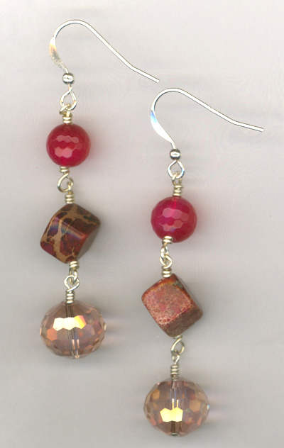Ruby Slippers ~ Gemstone Crystal Layered Earrings