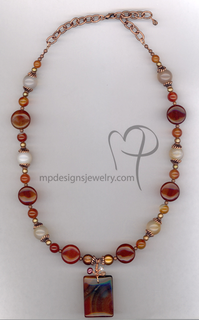Fall In Love ~ Carnelian Gemstone Copper Necklace