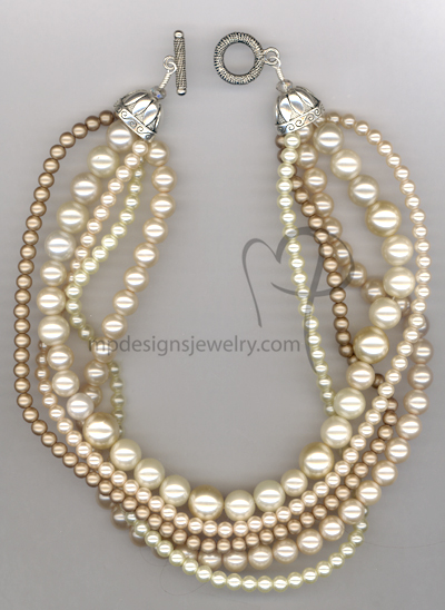 Creamy Pearl Multi-strand Necklace