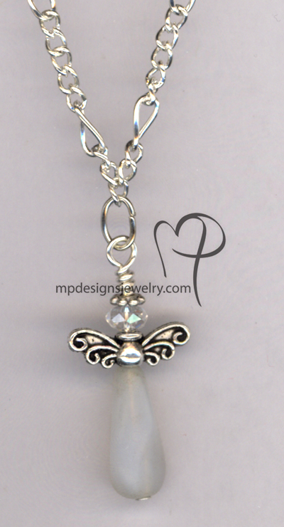 Snow Angel Crystal Silver Necklace