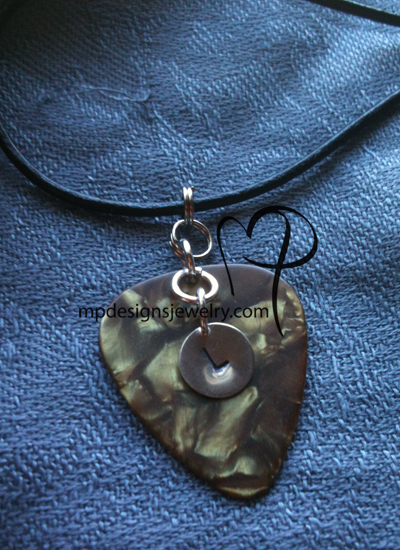 Viewing - Black Pearl Fender Guitar Pick Necklace, 0 left |  MPdesignsjewelry.com | Jewelry by Melinda Jernigan