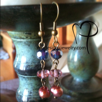 Inspire ~ Pastel Pearls Crystal Earrings