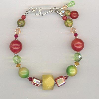 red jade mix bracelet