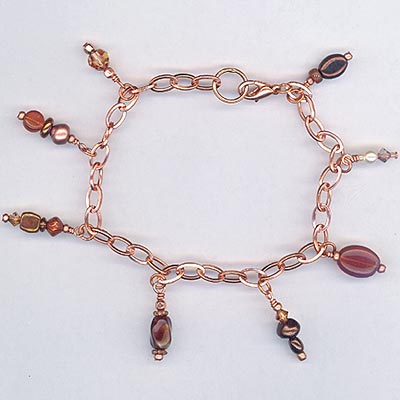 copper link charm bracelet