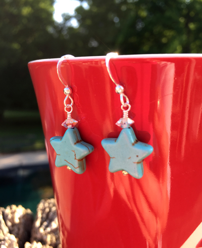 Stars ~ Turquoise Sterling Silver Earrings