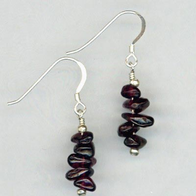 Garnet chip earrings