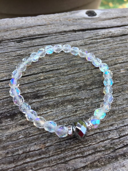 crystal stretch beaded bracelet