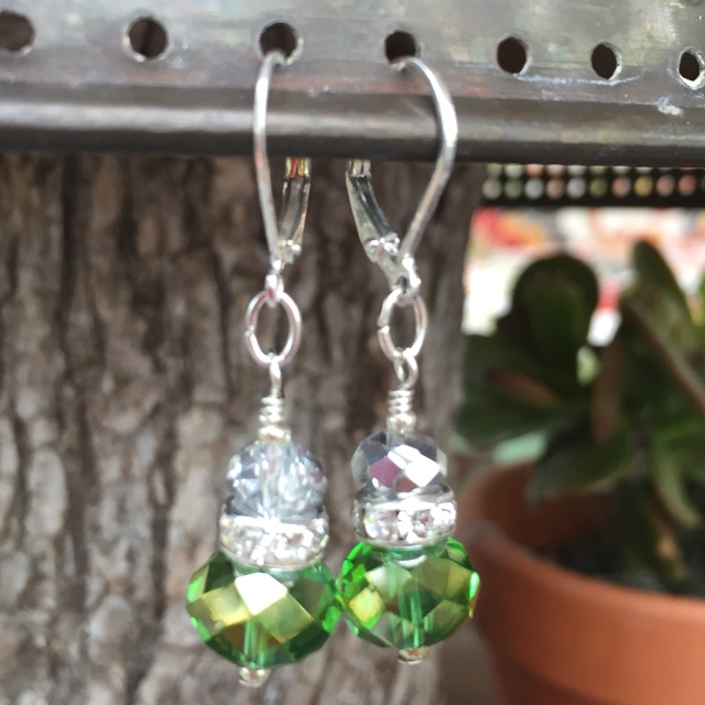 Greenery Crystal Sparkle Earrings