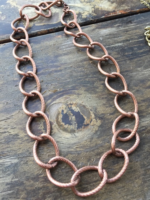 Copper Chunky Link Chain Necklace