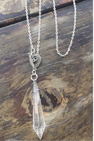 Crystal Chandelier Pendant Wire Wrapped Necklace