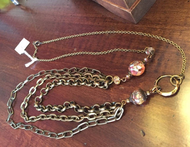 Golden Elegance Topaz Crystal Statement Layered chain Necklace