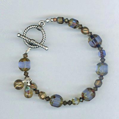 Blue Cathedral Glass  bracelet