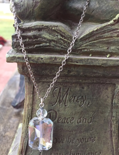 Quartz Crystal Silver Pendant Necklace 
