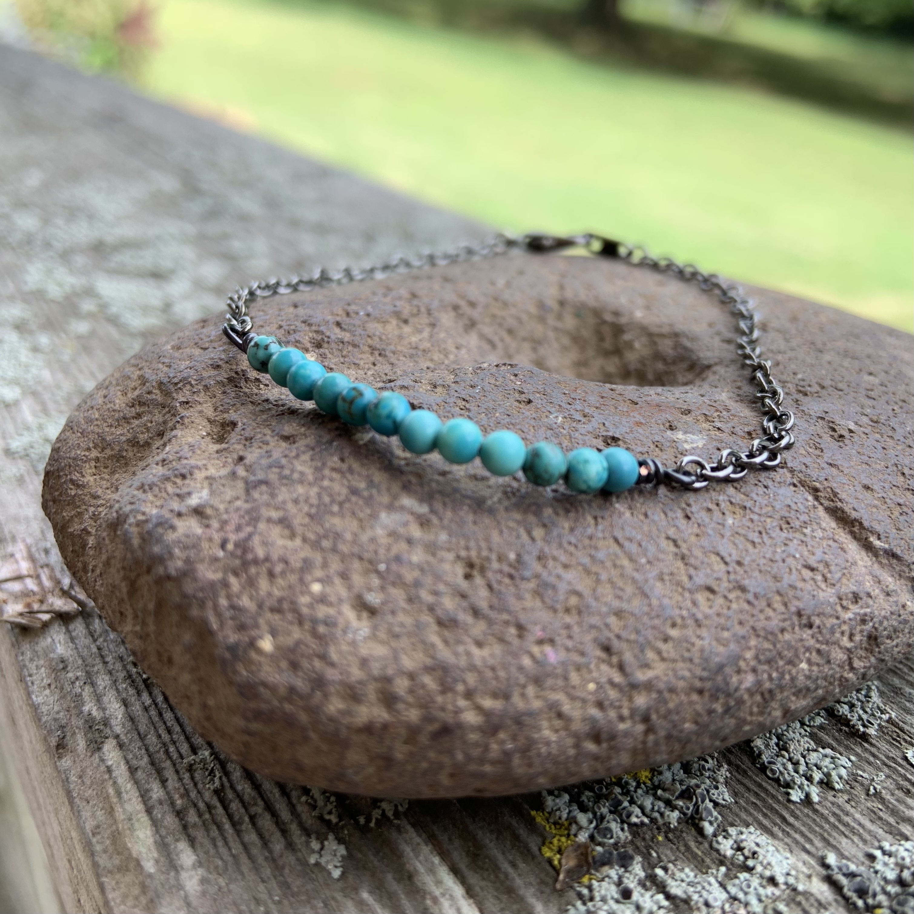 Turquoise Gun Metal bracelet 