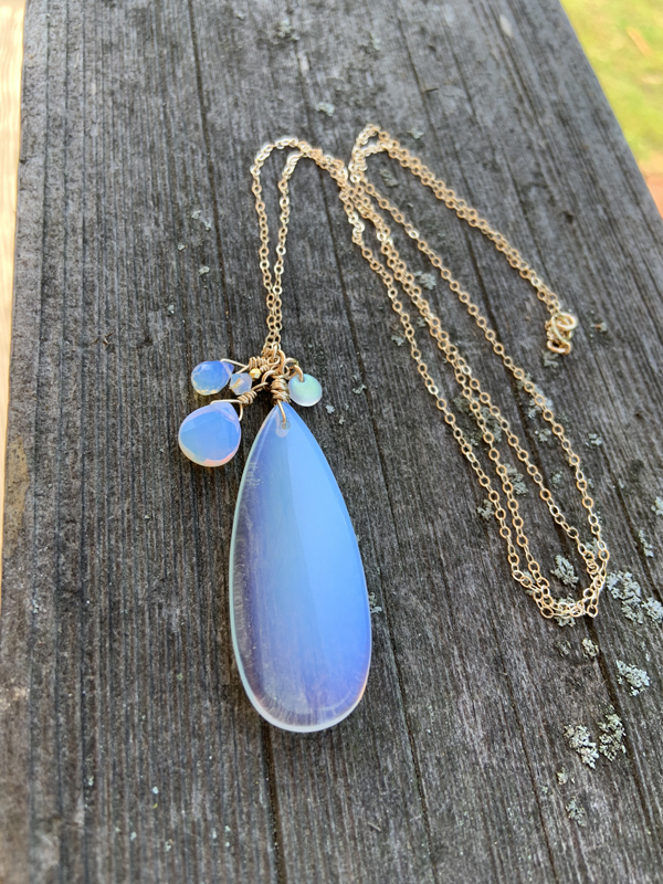 Opalite Summer Gemstone Charm Necklace