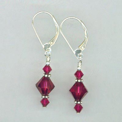 Ruby Red crystal earrings