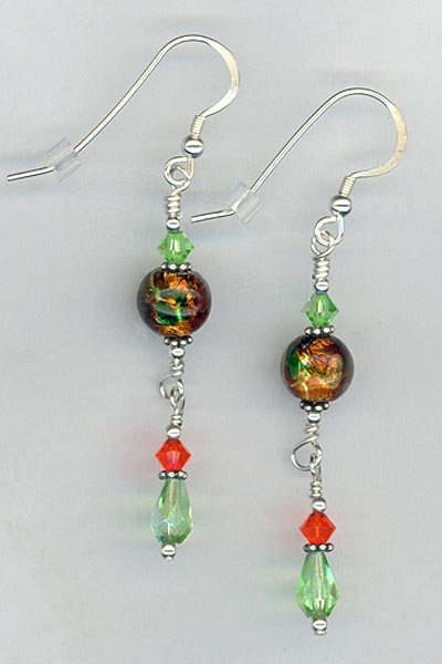 candy apple crystal earrings