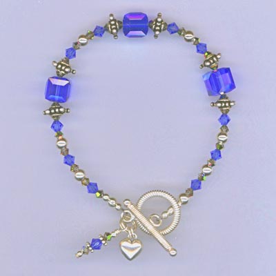 blue sapphire crystal bracelet