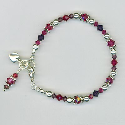 Ruby, Siam, Garnet SS bracelet