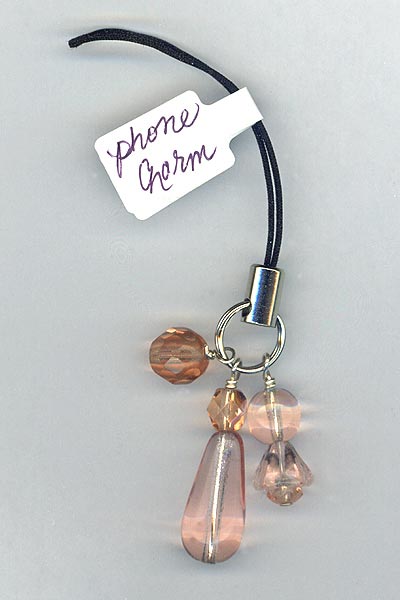 Rose Pink Cell Phone Charm