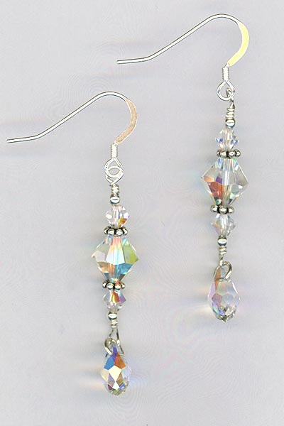 crystal stack drop earrings