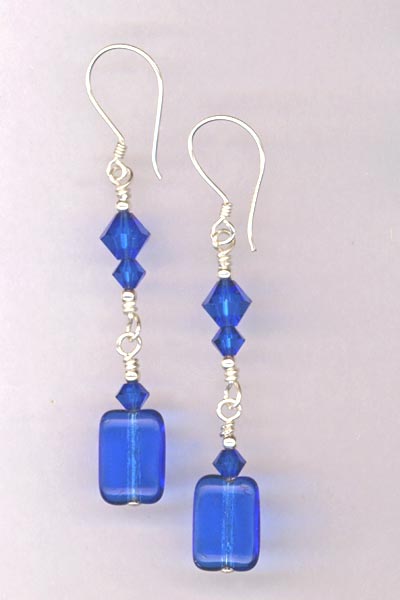 capri blue crystal earring