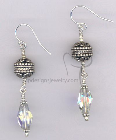 Bali SS Crystal Drop Earrings