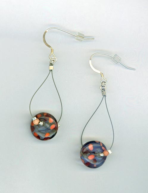 Peach blue LW earrings