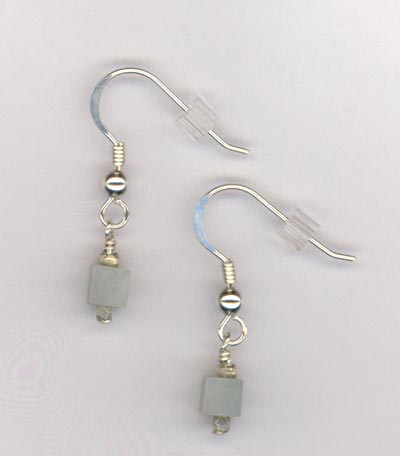 amazonite cube earrings