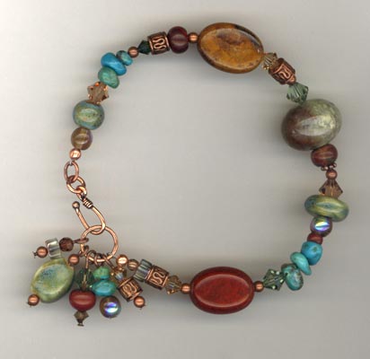 copper gem mix bracelet