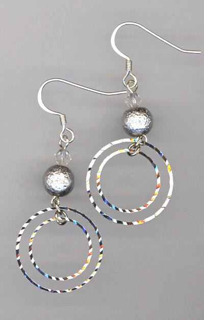 silver sparkle 2 earrings