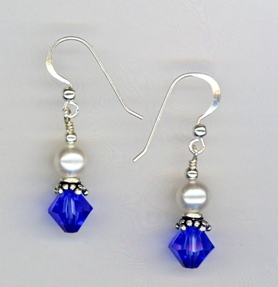 sapphire pearl awareness earrings