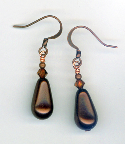 copper choc earrings